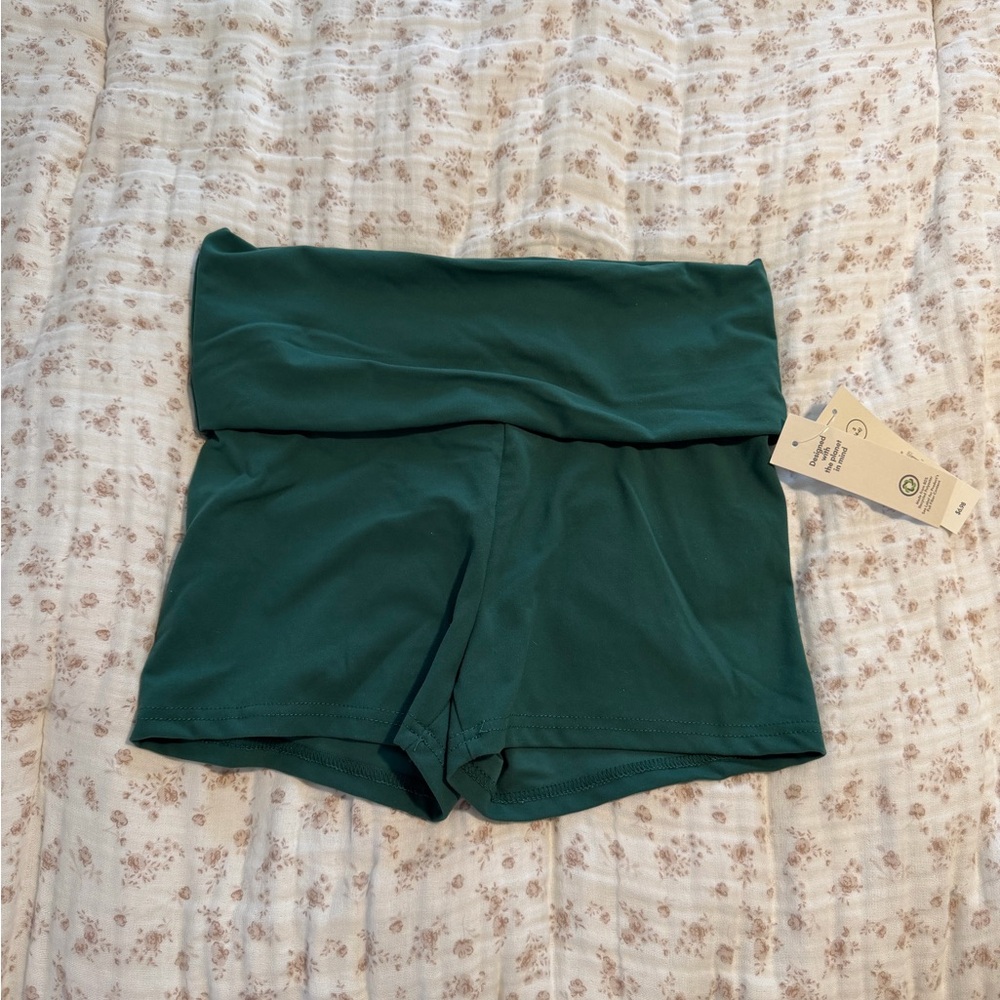 Fold over Women’s Green Shorts